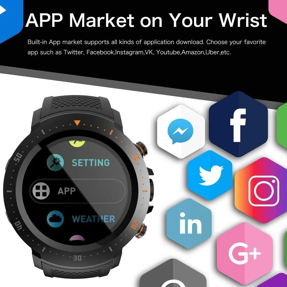 LOKMAT Android SmartWatch Heart Rate monitor 1GB/16GB Bluetooth Waterproof WIFI GPS 4G Men Clock Smart watch For ios LOKMAT Android SmartWatch Heart Rate monitor 1GB/16GB Bluetooth Waterproof WIFI GPS 4G Men Clock Smart watch For ios