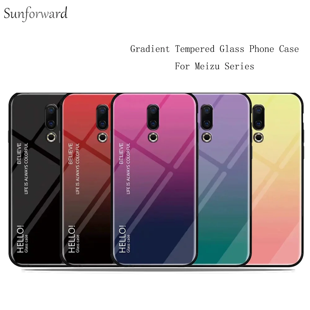 Чехлы для Meizu Meilan M6 Note 16 Plus X8 16X 6T M5 M8 5 чехол с градиентной окраской из закаленного