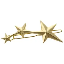 HTHL-Новые три золотые заколки со звездочками боковой зажим, аксессуар для волос ювелирные изделия