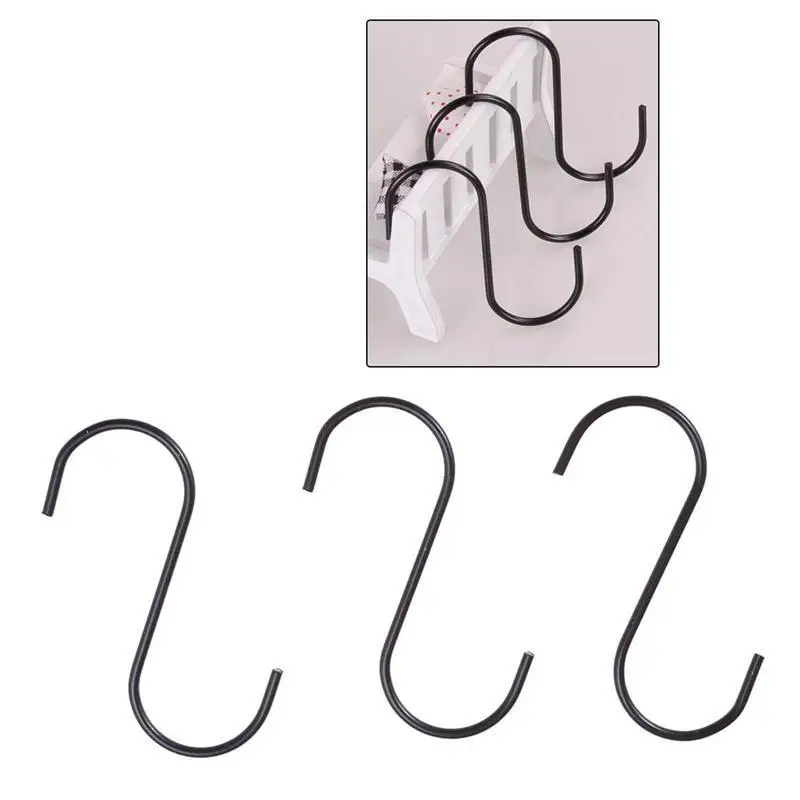 3pcs Stainless Steel S Shaped Hooks Kitchen Rustproof S Type Hooks