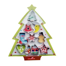 JX-LCLYL 10 шт. рождественские формочки для печенья дерево звезда дом колокольчики Снежинка печенье инструмент