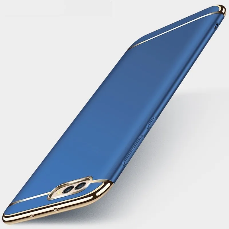 

Case For Huawei Y6 2018 Cover Huawei Y6 2018 Atu-L21 Luxury Royal Gold Metal Plating TPU Hard Removable 3 in 1 Case