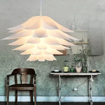 

New 2019 Room decoration Romantic LED Stitching chandelier PP Flower Cover Lamp Light DIY Lotus Shape Fixture Pendent Lampshade