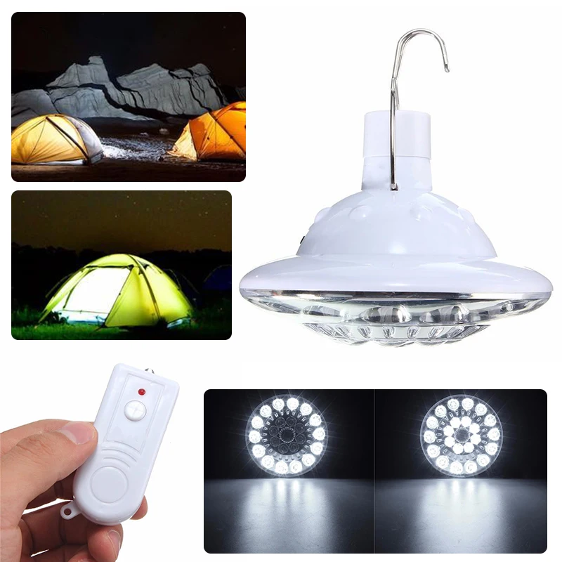22 LED Newest Solar Powered Remote Control Tent Light Camping Lamp Yard