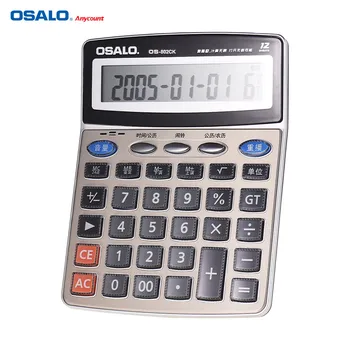 

Multi-function Calculator Musical Electronic Desktop Calculator Counter 12-Digits LCD Display with Clock Voice Reading