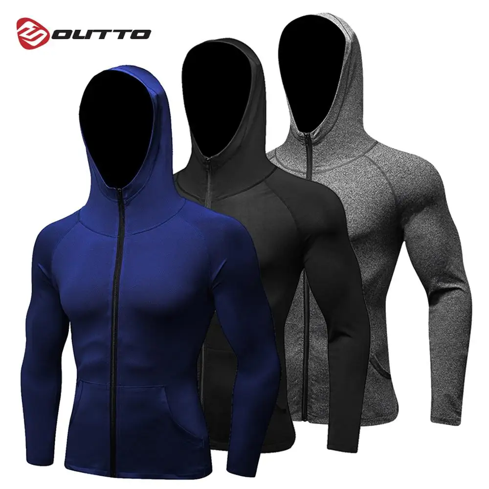 

Outto Running Jacket Men Sport Dry Hoodie Breathable Windbreaker Hooded #B9002