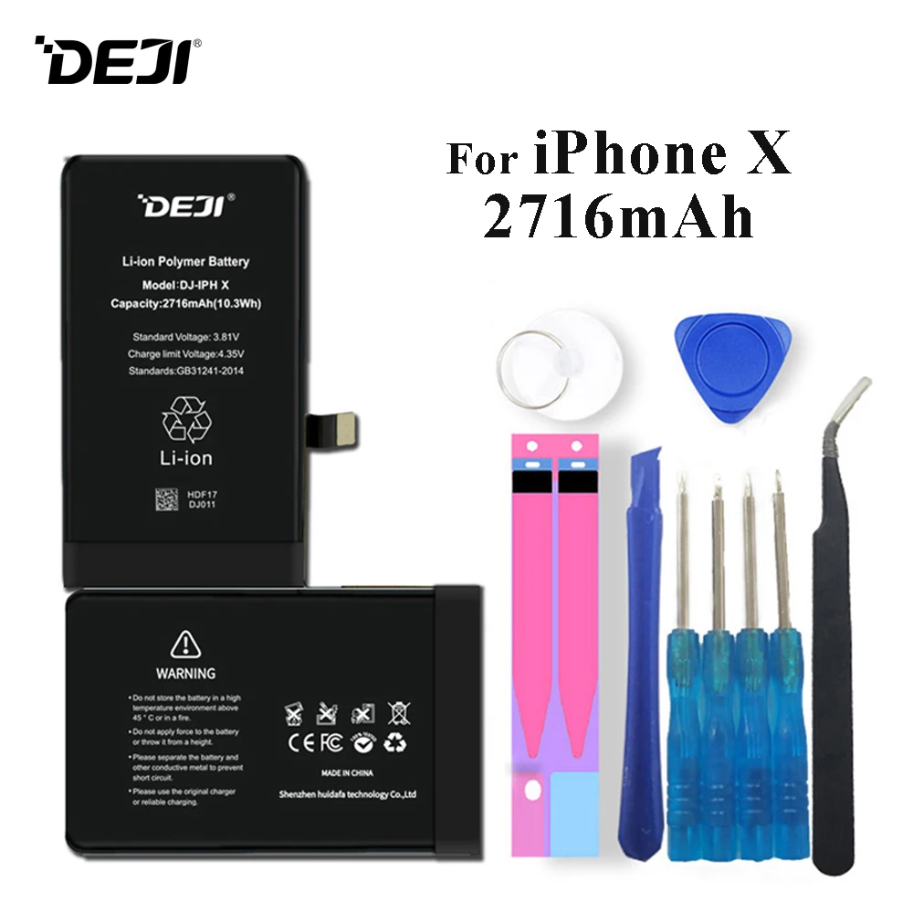 

Deji Battery For iPhone X 8 Plus 6 8P iPhoneX iPhone6 iPhone8P Li-polymer Bateria +Tools For Apple iPhone X 8Plus 6 Battery 2019