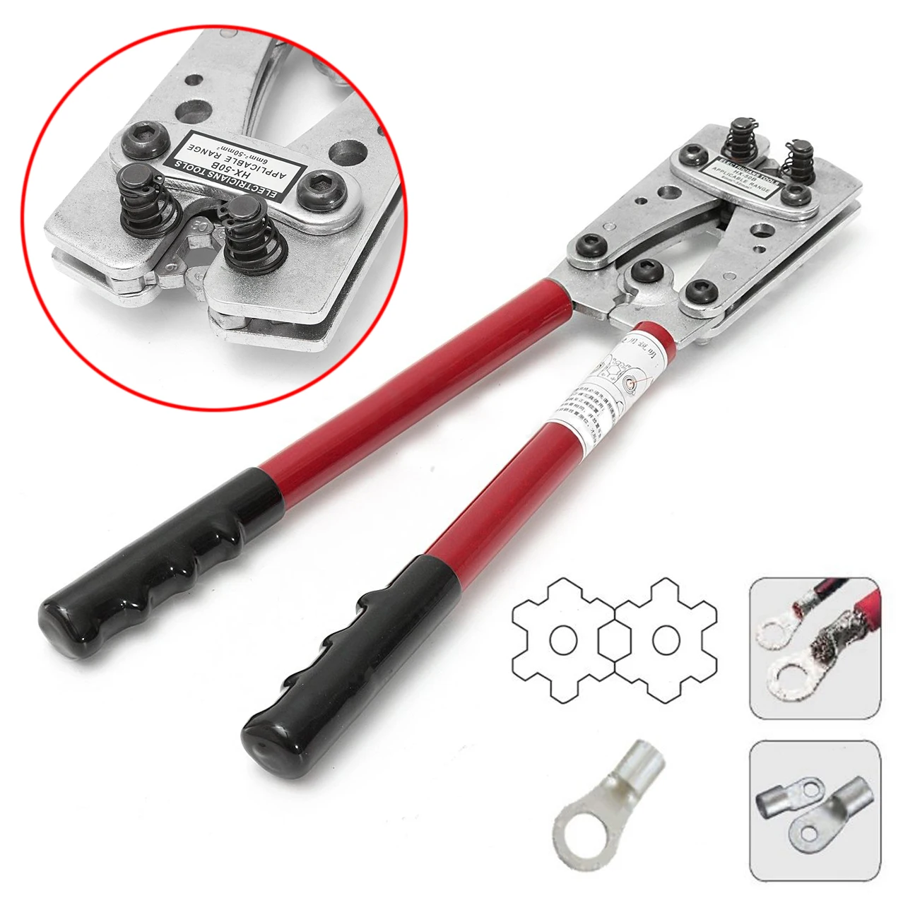

New 6-50mm LX-50B Wire Terminal Crimper Tool Cable Lug Crimping Plier Connector