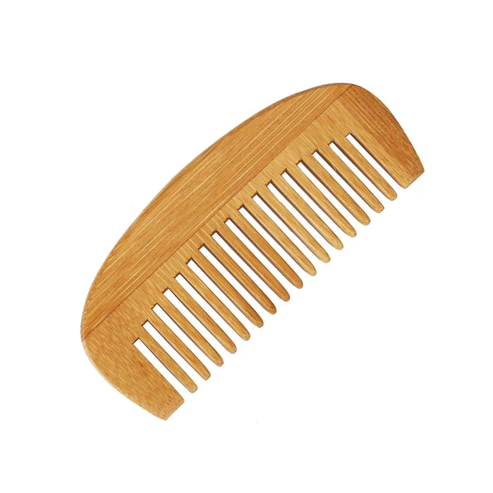 1 Pc Crescent Comb Portable Bamboo Anti static Lightweight Massage Comb