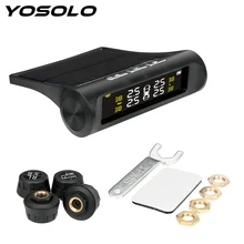 YOSOLO Солнечная энергия шин давление Авто Охранная сигнализация s автомобиль TPMS система контроля давления в шинах цифровой ЖК-дисплей