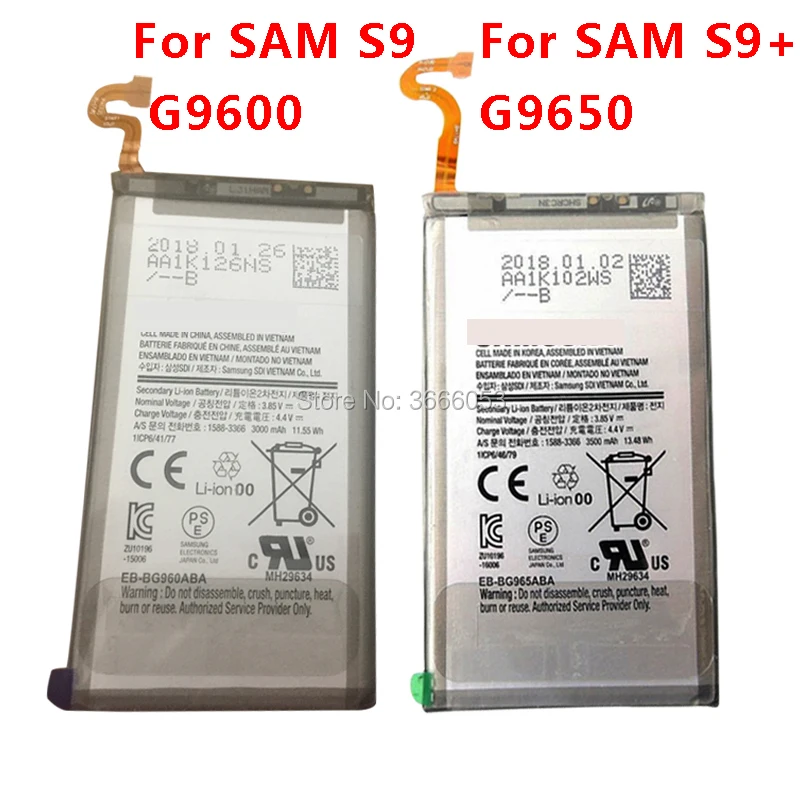 

VK EB-BG960ABA EB-BG965ABA replacement battery for samsung Galaxy S9 G960 G960F G9600 SM-G960 S9+ S9 Plus G965F Phone Battery