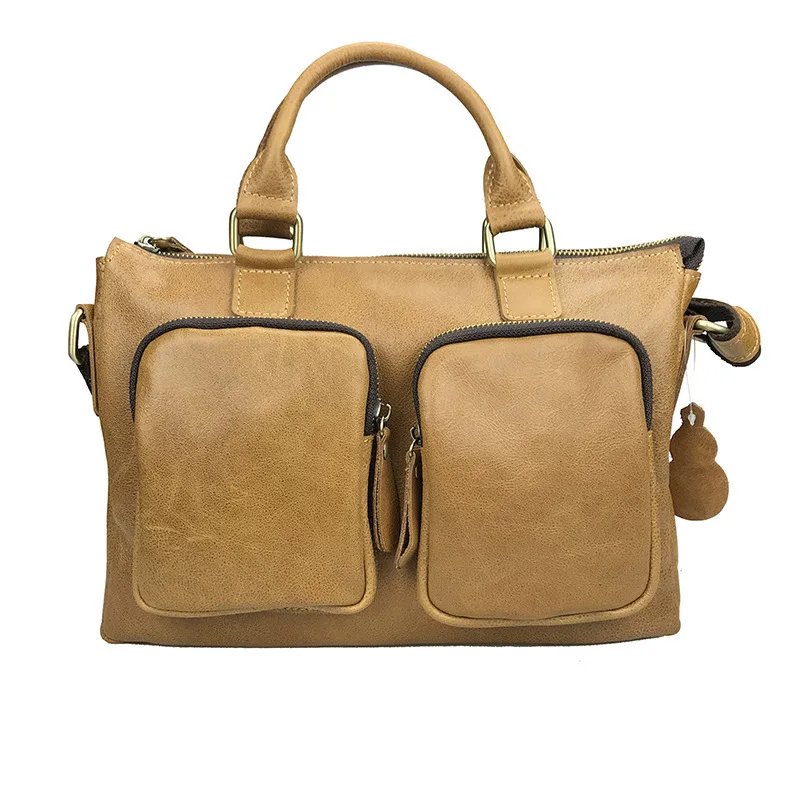 

Vintage Genuine Leather Men Shoulder Bag Casual Men Handbag Big Large Capacity Crossbody Bag Male Bag Travel Briefcases For Men