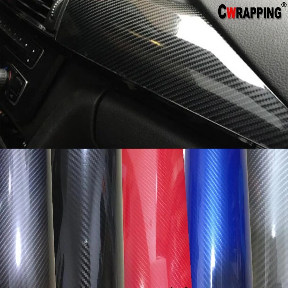 Стайлинг автомобиля 5D глянцевый волоконный винил 20 см x 152 Adhisve высокоглянцевые