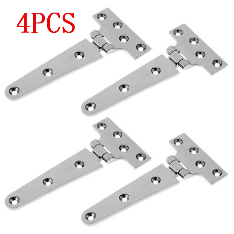 

Pack 4 Stainless Steel T Hinge Marine Boat Door Shed Gate Tee Hinge Strap 6