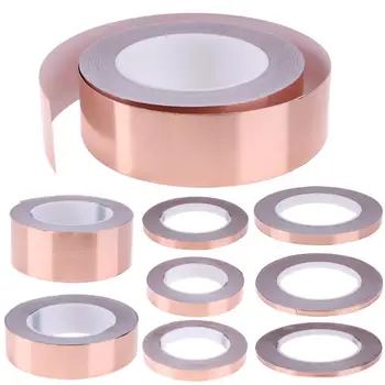 

30M Length Roll Single Conductive EMI Shielding Heat Resist Copper Foil Tape Strip 5M-50M Width Adhesive High Temperature Tape
