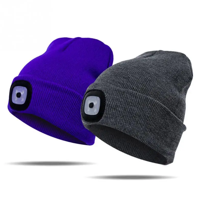 

Unisex Outdoor Winter LED Lighted Cap Warm Beanies Fishing Running Beanie Hat Flash Men Women Camping Climbing Caps #63
