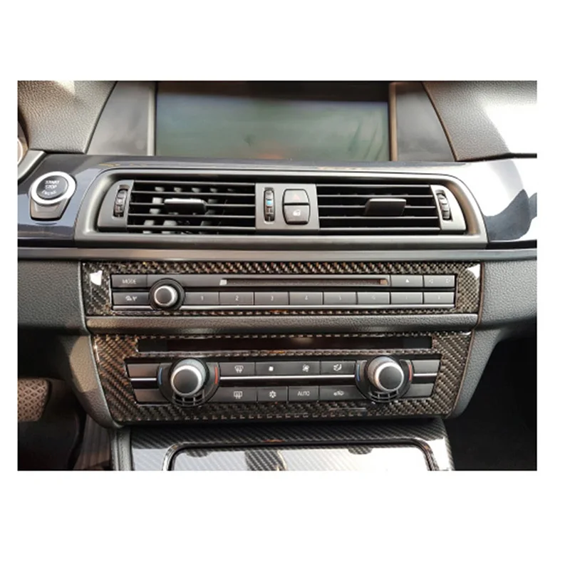 

For BMW F10 5 Series Interior Trim Carbon Fiber Car CD Control Panel Stickers AC CD Panel Frame For 520i 525i