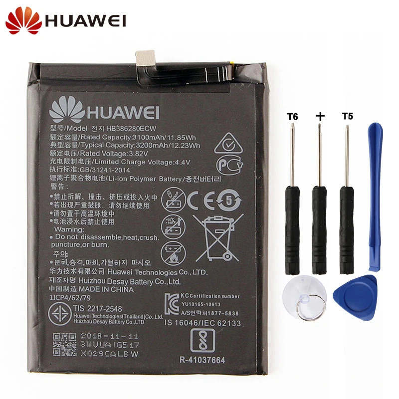 Сменный аккумулятор для телефона huawei Honor 9 P10 Ascend P10 HB386280ECW STF-L09 STF-AL10 аккумулятор 3200 мАч