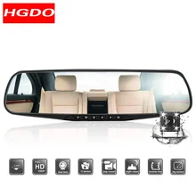 HGDO Specchio da 4.3 pollici DVR auto A Doppia lente della Macchina fotografica Specchio Retrovisore Dash cam Full HD 1080 P video di sorveglianza registratore di visione notturna