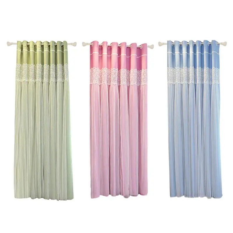 

Double-Layer Gauze Curtains Blackout Modern Style Bedroom Nordic Romantic Decorative Bay Window Curtain For Home Living Room