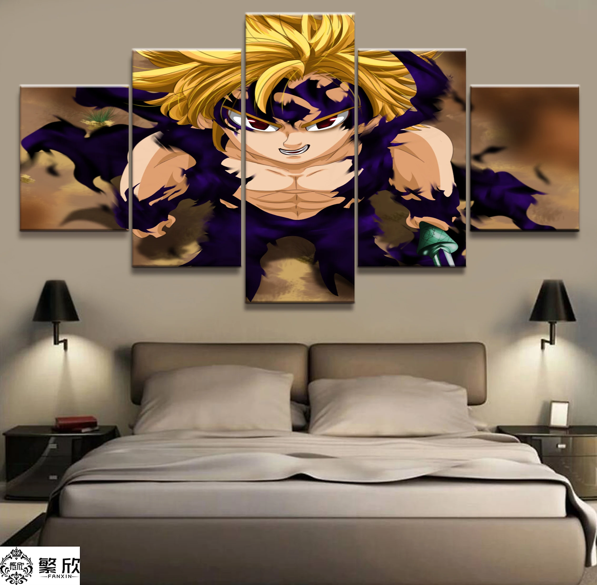 

Home Decor Modular Canvas Picture 5 Piece The Seven Deadly Sins Animation Painting Poster Wall For Home Canvas Wholesale