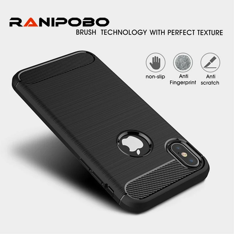 

Shockproof Armor Phone Cases For iPhone 7 6 6s Plus Case Carbon Fiber Soft TPU Silione Drawing Back Cover Shell