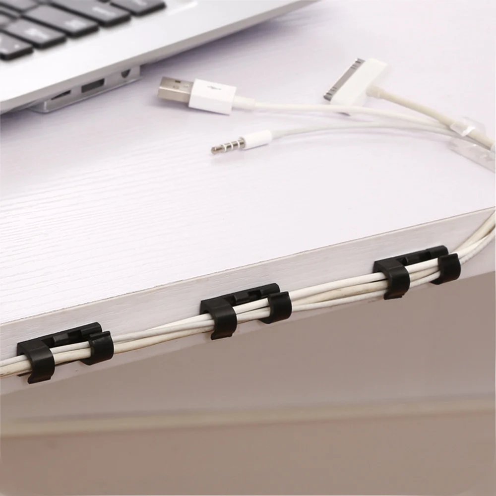 20 Pcs Organizer Cable Cord Clip Adhesive Cable Clip Desk Cable ...