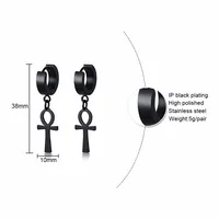 ANKH HUGGIE EARRINGS STAINLESS STEEL EGYPTIAN CROSS DROP EARING FOR MEN WOMEN EGYPT JEWELRY 2