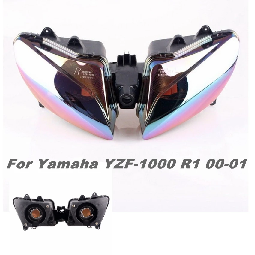 

Motorcycle Front Headlight Head Lamp Assembly For Yamaha YZF R1 YZF-R1 YZFR1 2000 2001