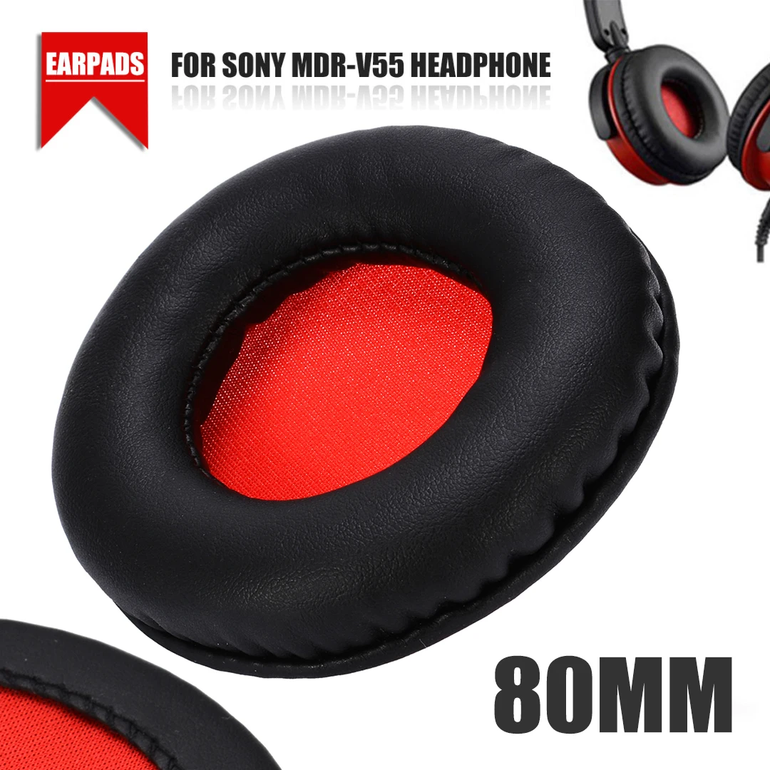 

For Sony MDR-V55 MDR-V500DJ/V55DJ/7502 Headphones Accessories Red with Black Color Replacement Ear Pads Cushion