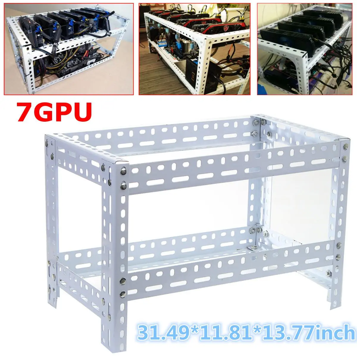 6/7/8 GPU Coin Open Air Mining Miner Frame Rig Case Holder Steel Shelf Ethereum 6/7/8 GPU Coin Open Air Mining Miner Frame Rig Case Holder Steel Shelf Ethereum