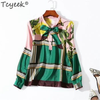 

Tcyeek Harajuku Ladies Tops Spring Women Blouses Korean Fashion Clothing Autumn Silk Shirts Blusas Mujer De Moda 2019 LWL1619