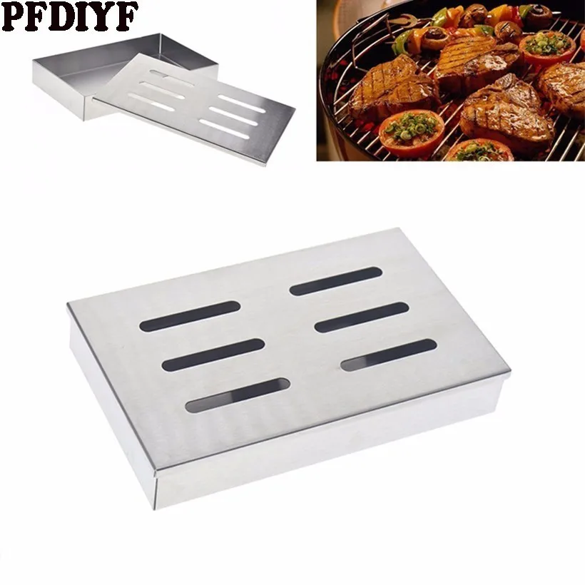 

Wood Chips BBQ Smoker Box for Indoor Outdoor Charcoal Gas Barbecue Grill Meat Infused Smoke Flavor Accessories Smoker Box