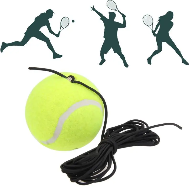 Резиновый шерстяной тренировочный теннисный мяч с высокой устойчивостью, тренировочный теннисный мяч с веревкой для использования в помещении на открытом воздухе