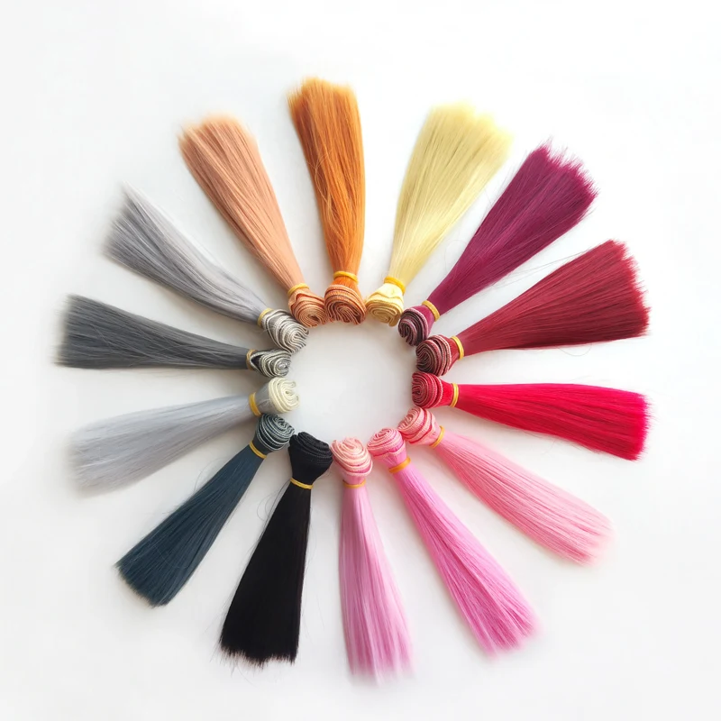 

SuXiuFang bjd wig 15*100CM or 20*100CM or 25*100CM doll hair for 1/3 1/4 1/6 Natural Color straight hair doll hair bjd wig diy