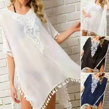 

Women Ladies Beach Short Mini Dress Bikini Swimwear Cover Up Loose Kaftan Blouse Summer Hot arrival Female Monokini