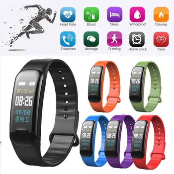 

C1 Plus Color Screen Smart Bracelet Blood Pressure Smart Band Heart Rate Monitor Smart Fitness Tracker Wristband