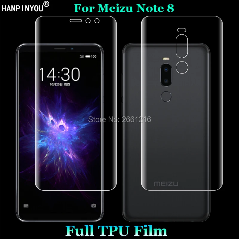 

For Meizu Note 8 M822H M822Q 2 Pcs = Front + Back Slim Full Cover Soft TPU Film Explosion-proof Screen Protector (Not Glass)