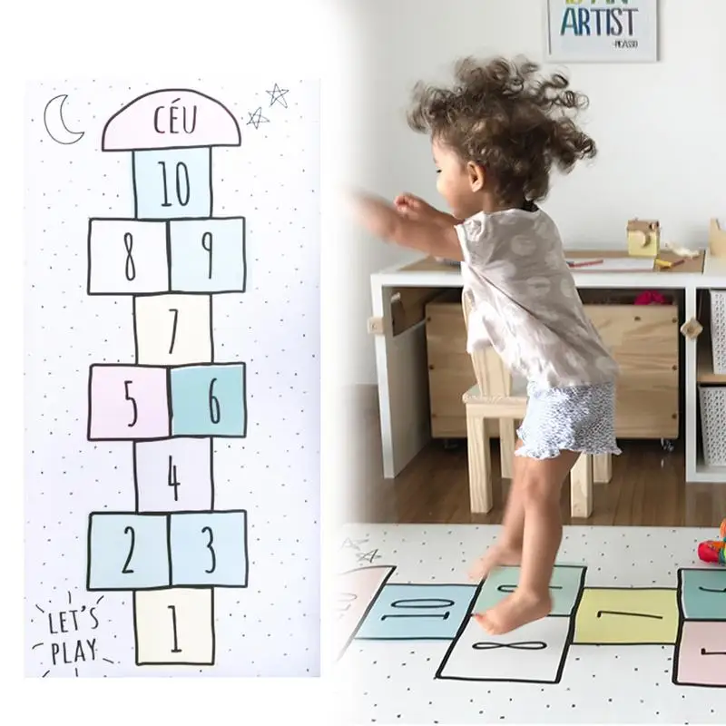 Günstige Baby Hopscotch Gym Matte Tapete Infantil Spielen Matte Für Kinder Spiel Teppich Pädagogisches Sport Krabbeln Matten Decke Kinder Matten