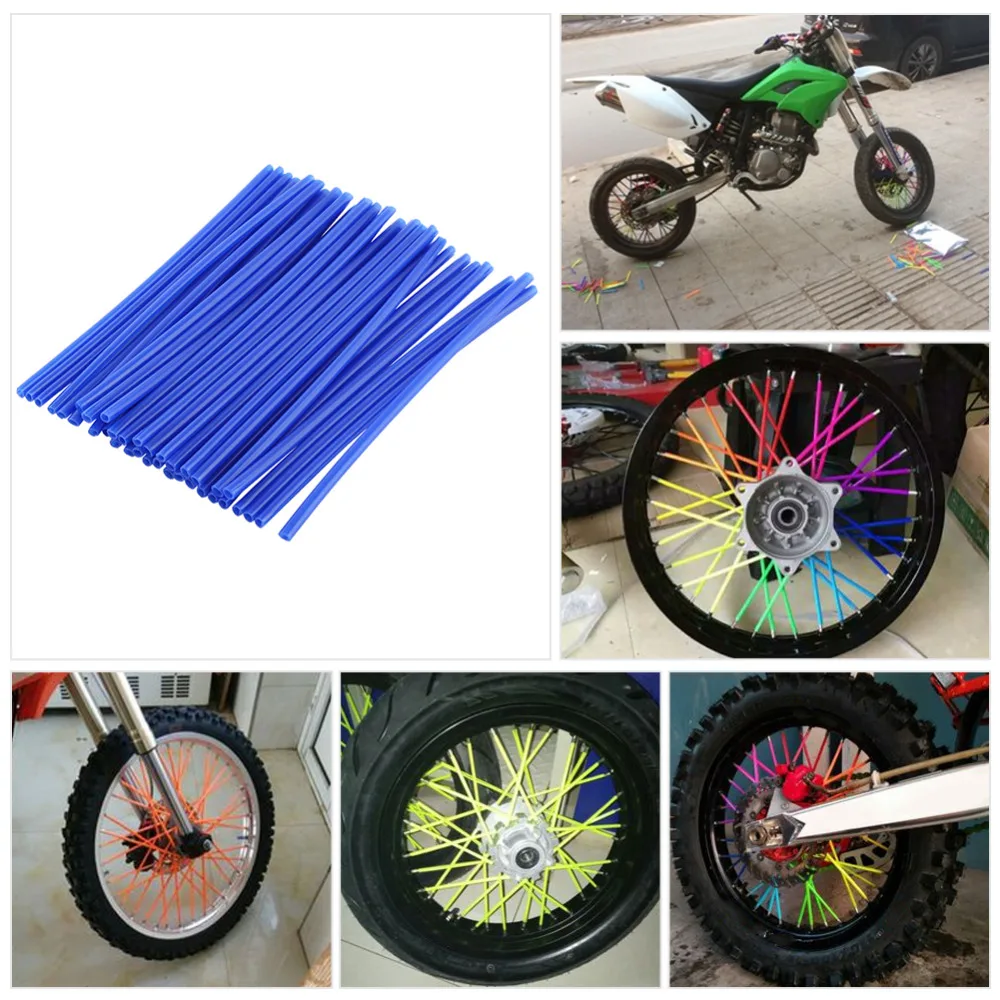 

36pcs/Pack Motorcycle Bike Wheel Spoke Protector Colorful Motocross Rims Skins Covers Off Road Bike Guard Wraps Kit Car String