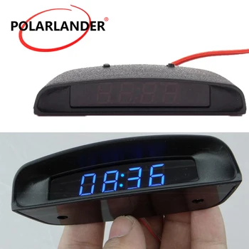 

12V 2 Colour Time Automobile Electronic Table Clocks Voltmeter Thermometer LED New Multifunction Luminous Digital Car Desk Clock
