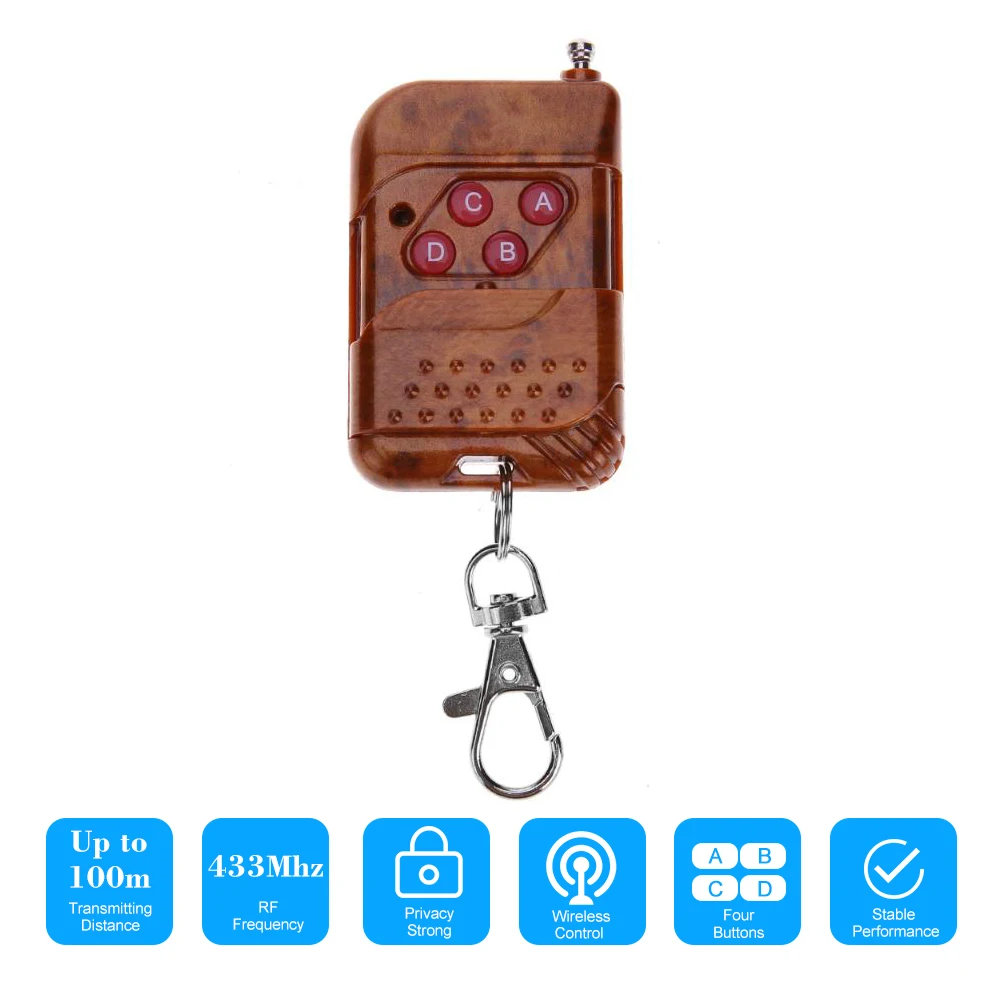 

Garage Electric Garage Door Remote Control Key 433Mhz 4 Buttons Copy Cloning Duplicator Remote Control Transmitter Switch
