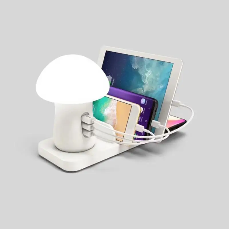 

USB Charging Station 3-Port Quick Charger Desk Docking Organizer With LED Light For IPhone Samsung IPad Tablets Cellphones