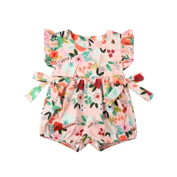 

Bow Flower Infant Newborn Baby Girls Clothing Ruffles Rompers Baby Summer Jumpsuit Playsuit 2019 Baby Girl Costume