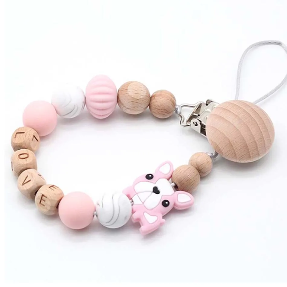 

24 Styles personalized name silicone baby pacifier clip dummy clips pacifier chain teething pacifier chew toy baby holder