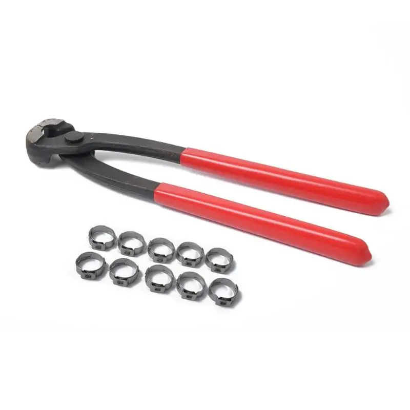 

VODOOL Car Repair Tool PEX Cinch Crimper Crimping Tool with 10pcs 17.8-21mm Stainless Steel Hose Clamps Auxiliary Equipment Tool