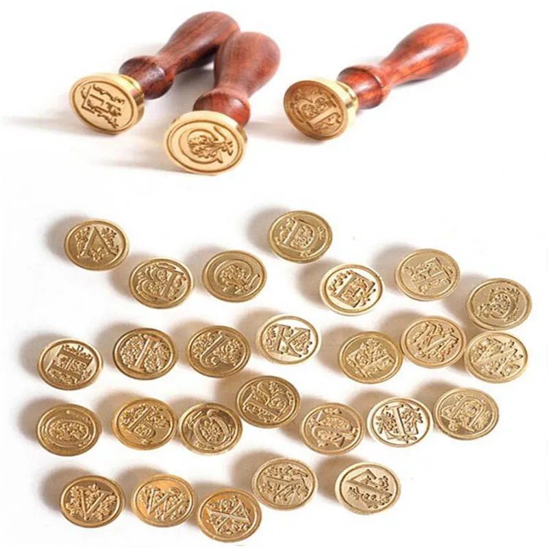 

Birthday Wedding Invitation Sealing Wax Stamp Wood Handle Wood Stamps Retro Multifunction 1Pcs DIY Envelope Card Decoration Seal