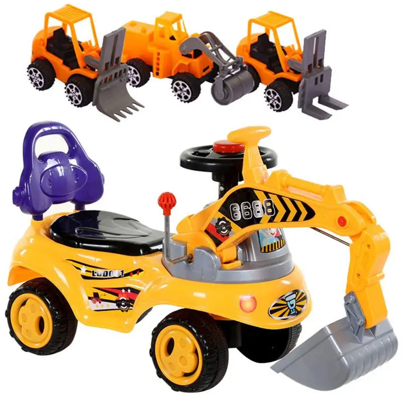 

Children's Riding Toy Car Excavator Toy With Music Engineering Car Model Children's Riding Toy Car Excavator Twist Car Toy