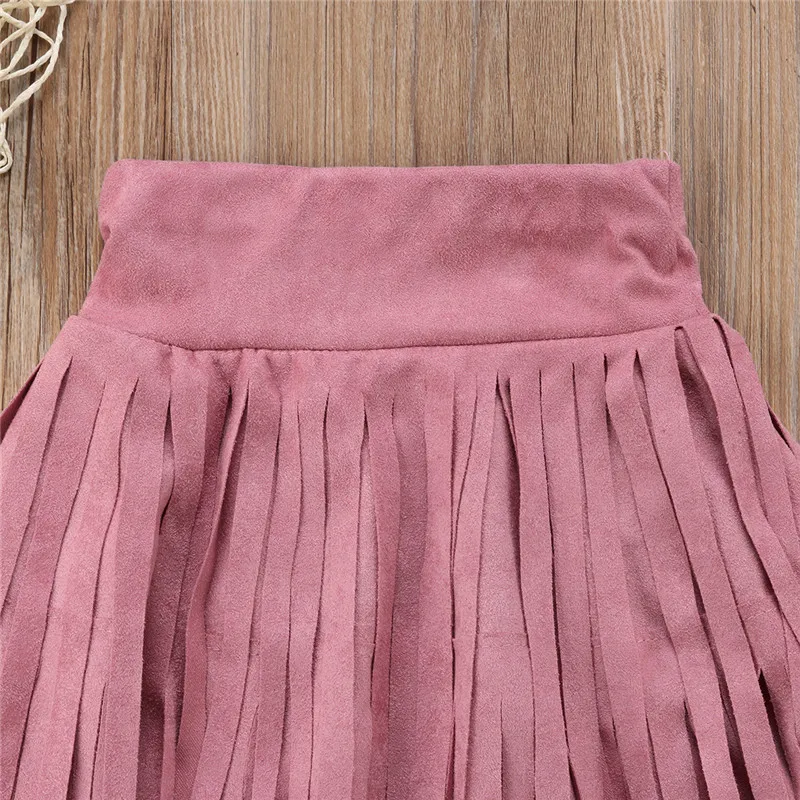 PUDCOCO/Новейшая летняя юбка принцессы с кисточками для маленьких девочек вечерние юбки пляжные сарафаны с бахромой 2-7T