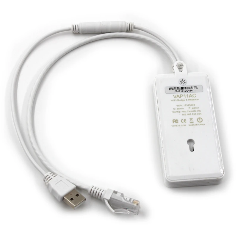

Vonets Vap11Ac Dual Band 2.4Ghz 300Mbps, 5G 900Mbps 802.11 Ac/N Wireless Portable Wifi Repeater/Bridge For Security Monitoring